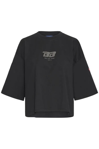 BALL, Viola Cropped oversized tee, Black